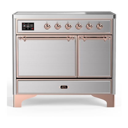ILVE Majestic III 40" Stainless Steel Induction Range with 6 Elements Solid Door