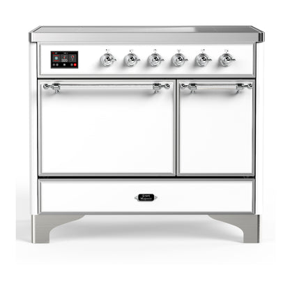 ILVE Majestic III 40" White Induction Range with 6 Elements Solid Door
