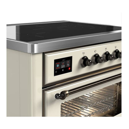 ILVE Majestic II 36 inch Triple Glass Door Induction Range Burnished Antique White