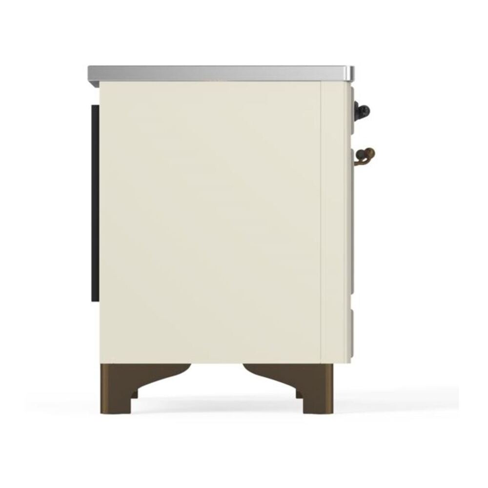 ILVE Majestic II 36 inch Triple Glass Door Induction Range Burnished Antique White