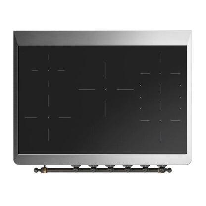 ILVE Majestic II 36 inch Triple Glass Door Induction Range Burnished Antique White
