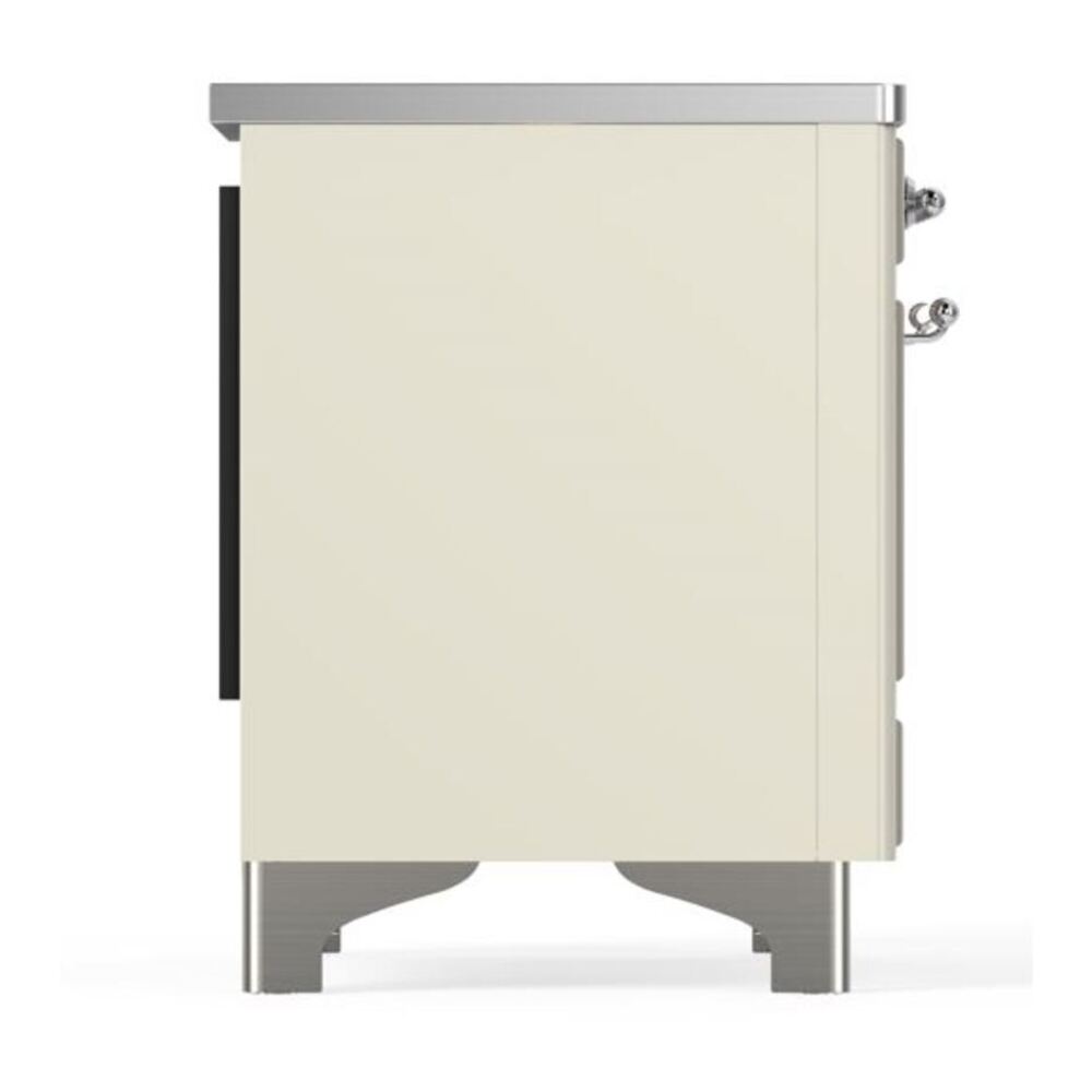 ILVE Majestic II 36 inch Triple Glass Door Induction Range Chrome Antique White