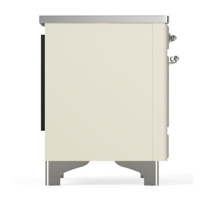 ILVE Majestic II 36 inch Triple Glass Door Induction Range Chrome Antique White