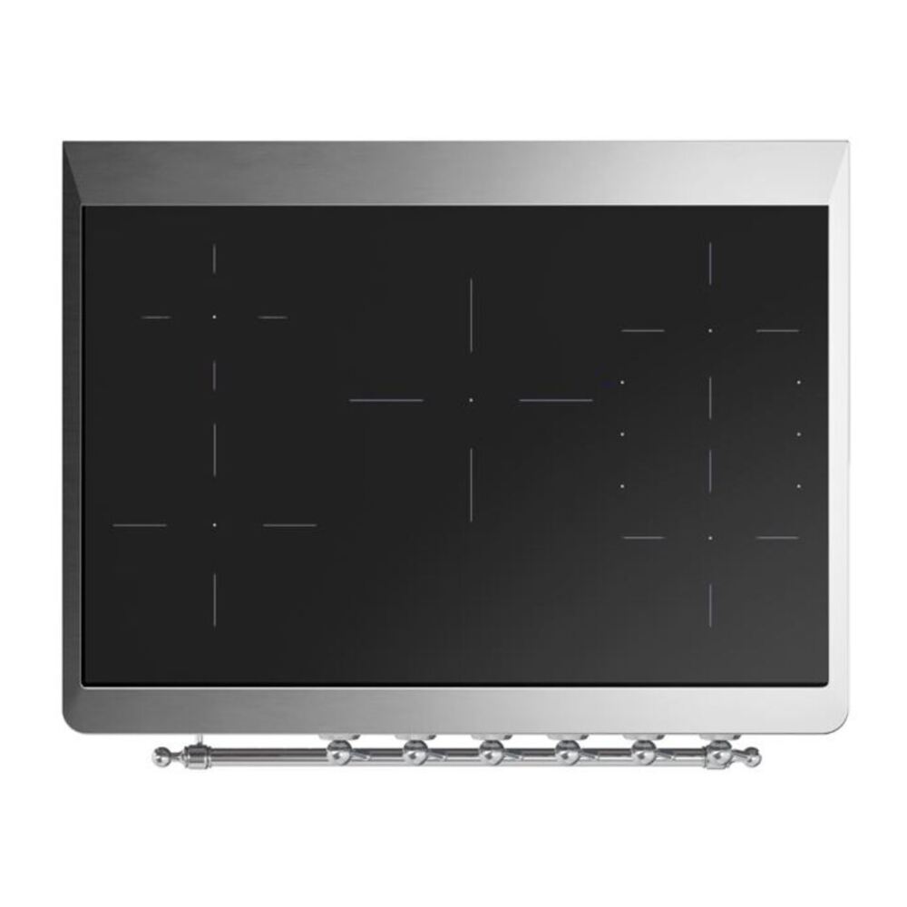 ILVE Majestic II 36 inch Triple Glass Door Induction Range Chrome Antique White