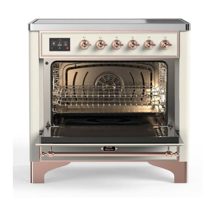 ILVE Majestic II 36 inch Triple Glass Door Induction Range Copper Antique White