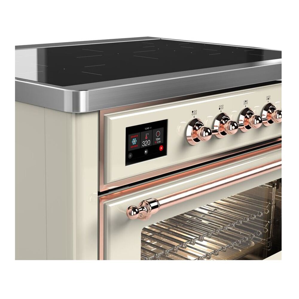 ILVE Majestic II 36 inch Triple Glass Door Induction Range Copper Antique White