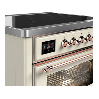 ILVE Majestic II 36 inch Triple Glass Door Induction Range Copper Antique White