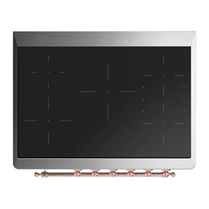 ILVE Majestic II 36 inch Triple Glass Door Induction Range Copper Antique White