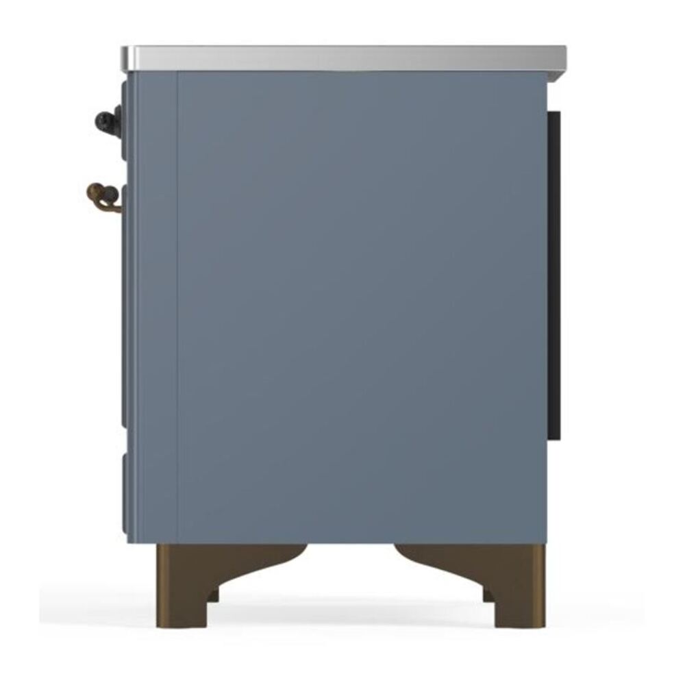 ILVE Majestic II 36 inch Triple Glass Door Induction Range Burnished Blue Grey