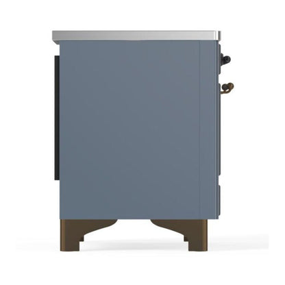 ILVE Majestic II 36 inch Triple Glass Door Induction Range Burnished Blue Grey