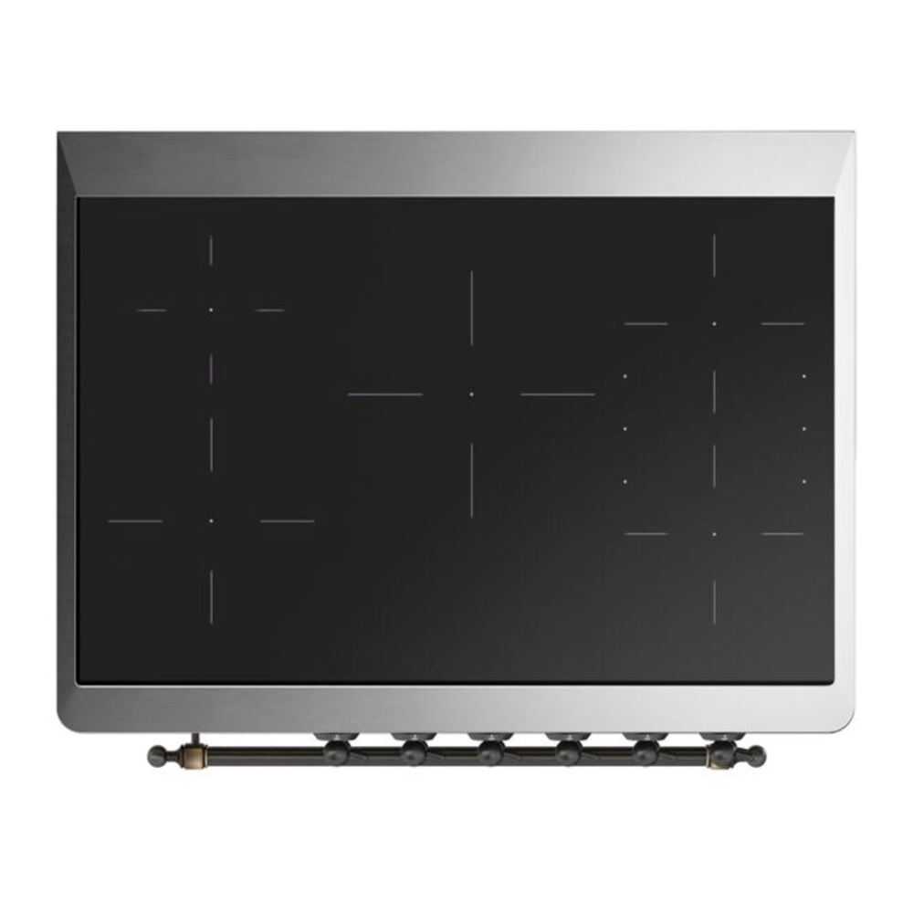 ILVE Majestic II 36 inch Triple Glass Door Induction Range Burnished Blue Grey
