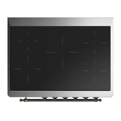 ILVE Majestic II 36 inch Triple Glass Door Induction Range Burnished Blue Grey