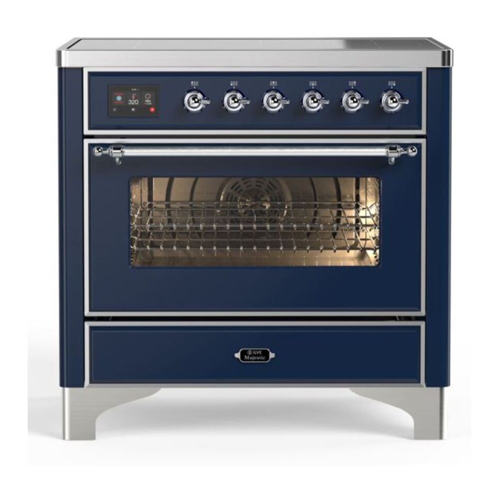 ILVE Majestic II 36" Midnight Blue Induction Range with 5 Elements Triple Glass Door