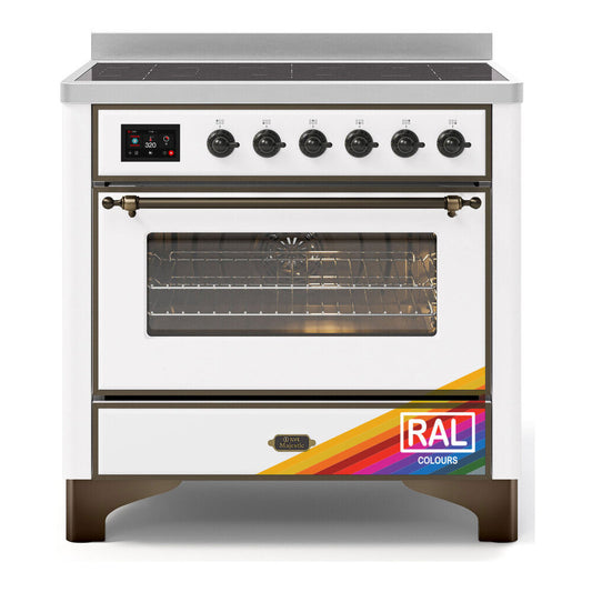 ILVE Majestic II 36" RAL Induction Range with 5 Elements Triple Glass Door