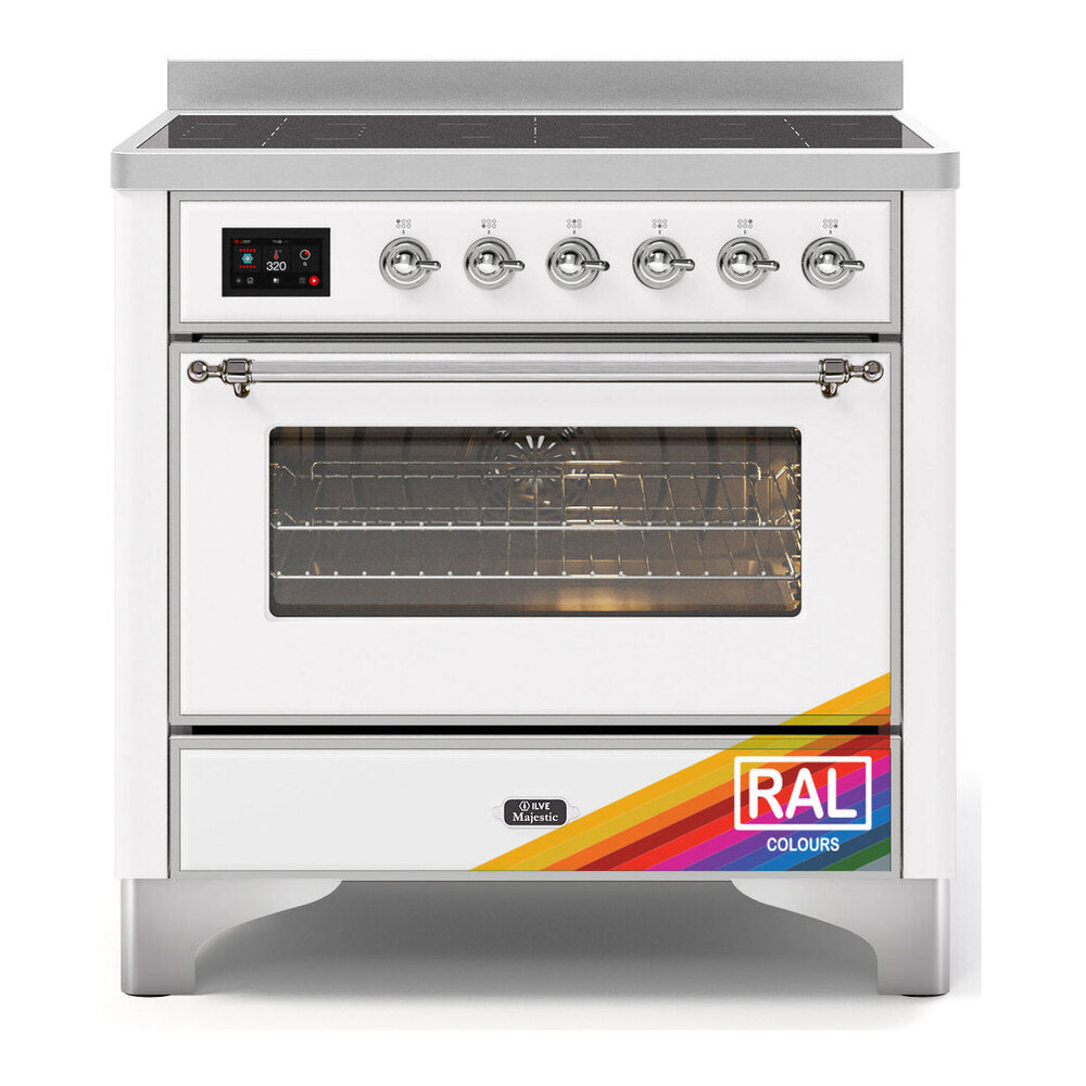 ILVE Majestic II 36" RAL Induction Range with 5 Elements Triple Glass Door
