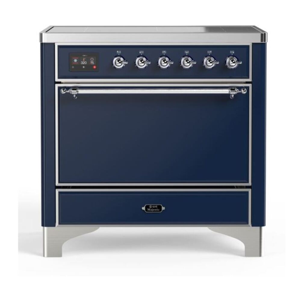 ILVE Majestic II 36" Midnight Blue Induction Range with 5 Elements Solid Door