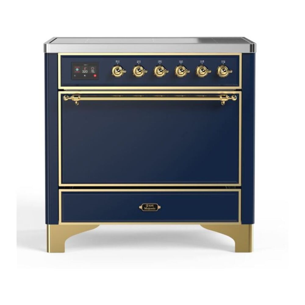 ILVE Majestic II 36" Midnight Blue Induction Range with 5 Elements Solid Door