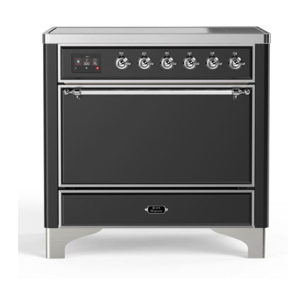 ILVE Majestic II 36" Graphite Matte Induction Range with 5 Elements Solid Door