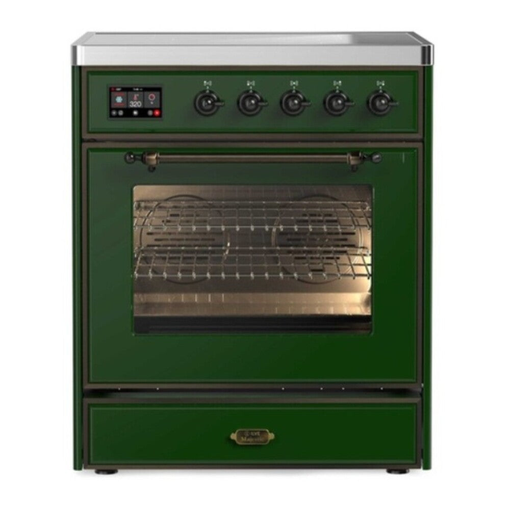 ILVE Majestic II 30" Emerald Green Induction Range with 4 Elements Triple Glass Door