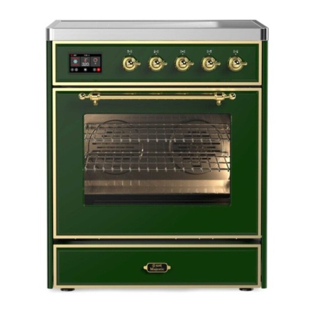 ILVE Majestic II 30" Emerald Green Induction Range with 4 Elements Triple Glass Door
