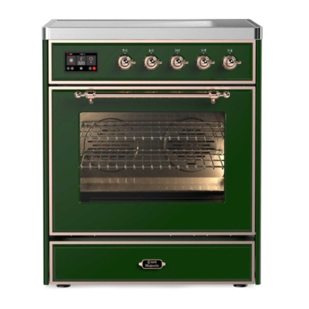 ILVE Majestic II 30" Emerald Green Induction Range with 4 Elements Triple Glass Door