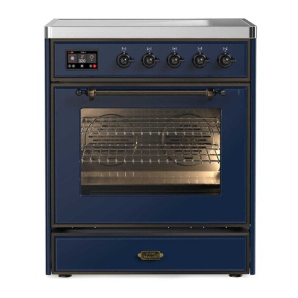 ILVE Majestic II 30" Midnight Blue Induction Range with 4 Elements Triple Glass Door