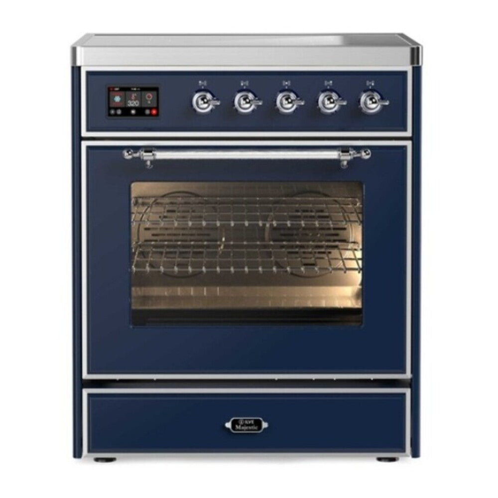 ILVE Majestic II 30" Midnight Blue Induction Range with 4 Elements Triple Glass Door