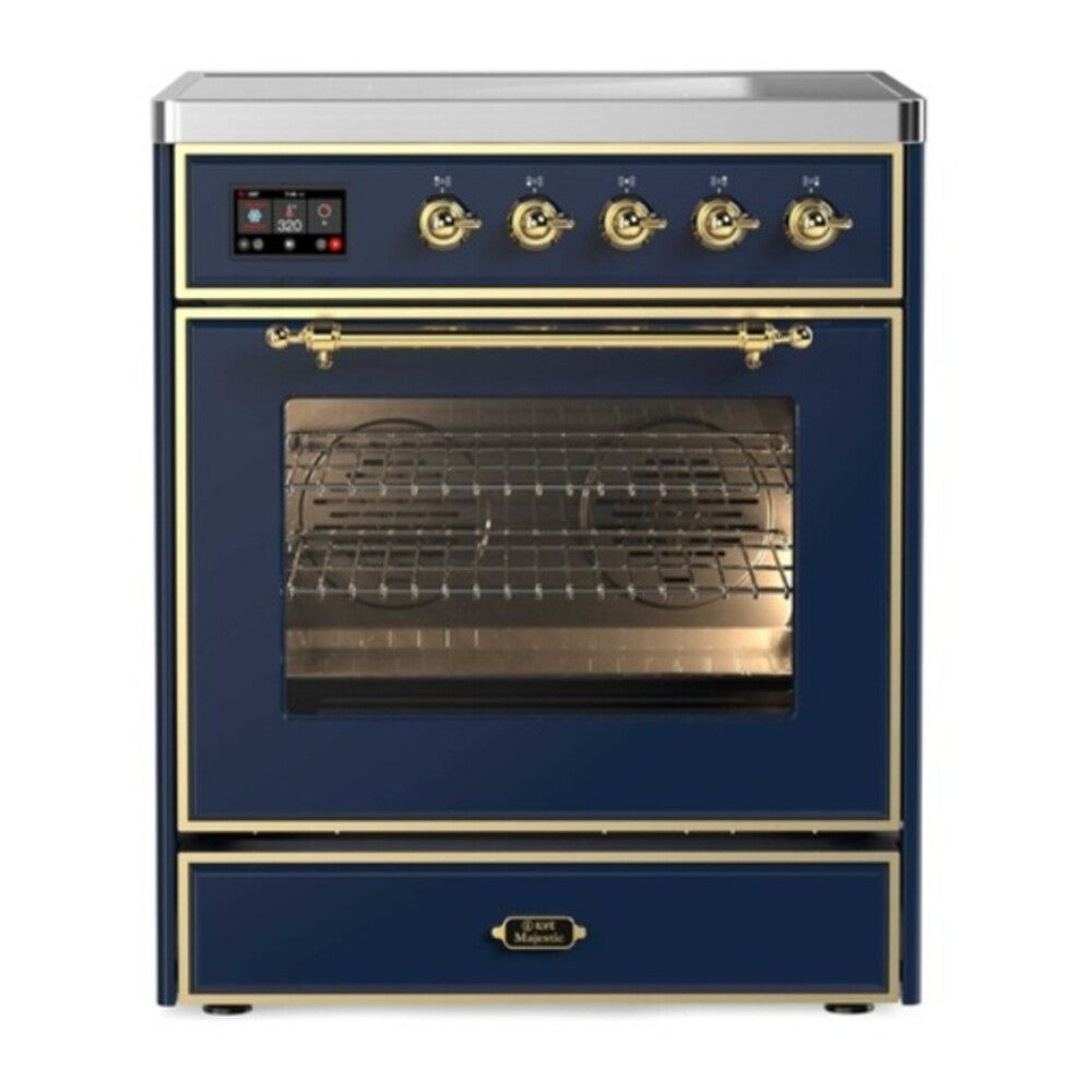 ILVE Majestic II 30" Midnight Blue Induction Range with 4 Elements Triple Glass Door