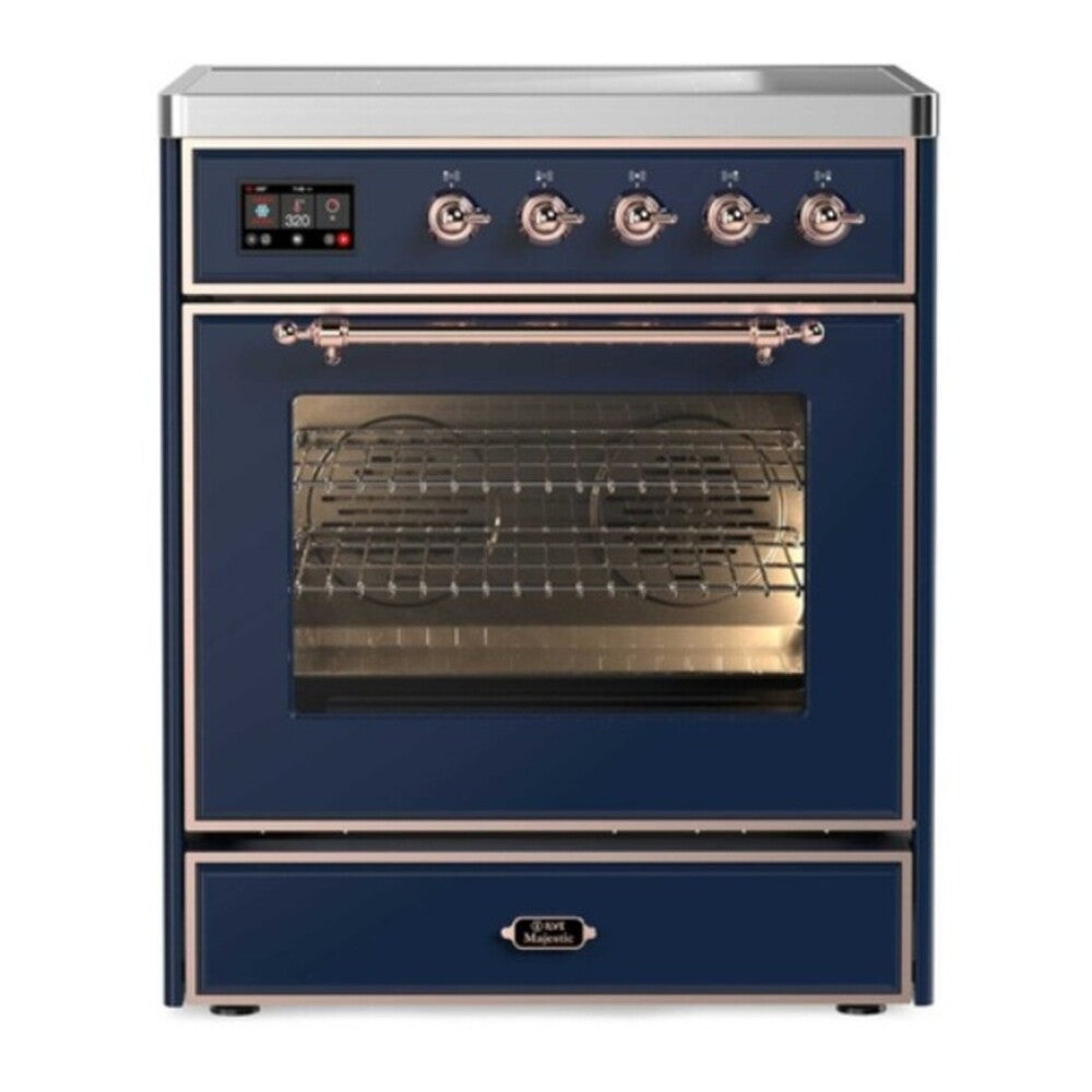 ILVE Majestic II 30" Midnight Blue Induction Range with 4 Elements Triple Glass Door