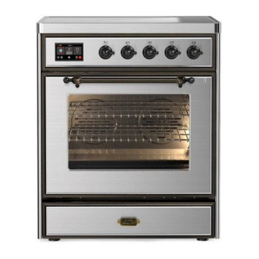 ILVE Majestic II 30" Stainless Steel Induction Range with 4 Elements Triple Glass Door