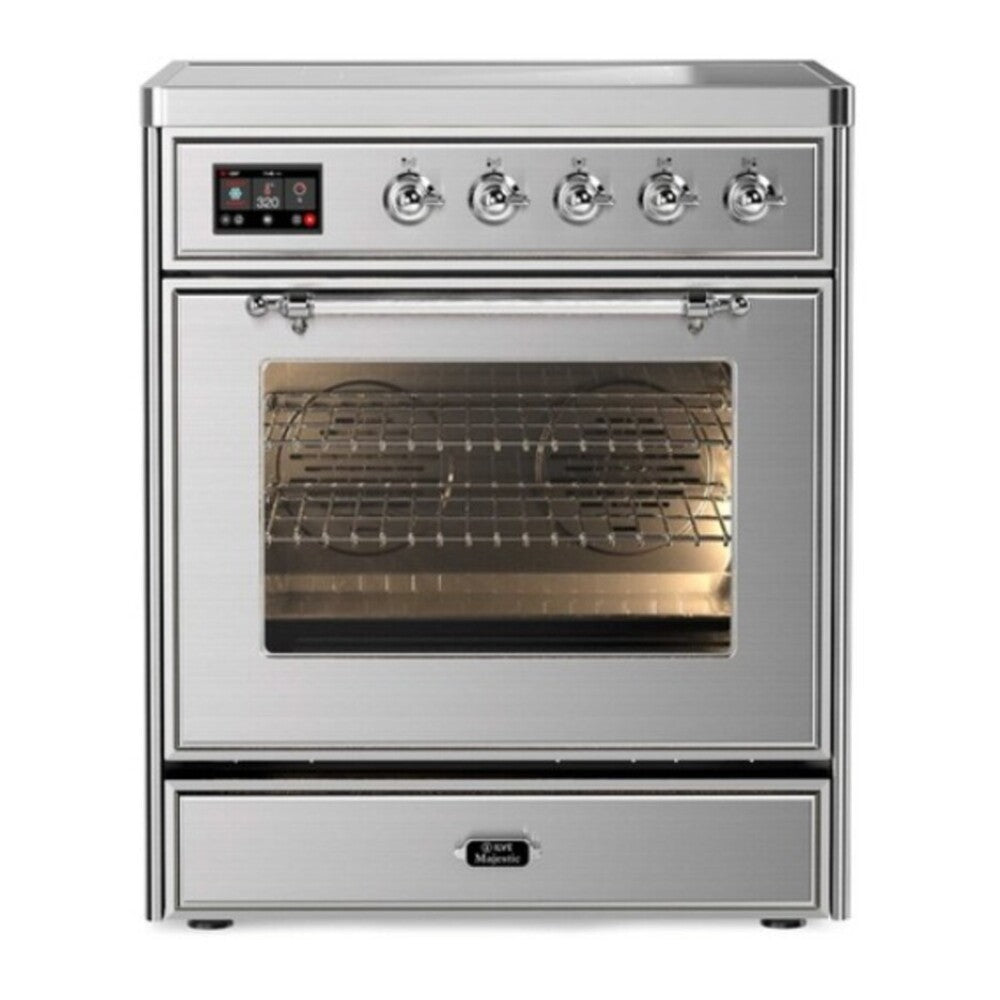 ILVE Majestic II 30" Stainless Steel Induction Range with 4 Elements Triple Glass Door