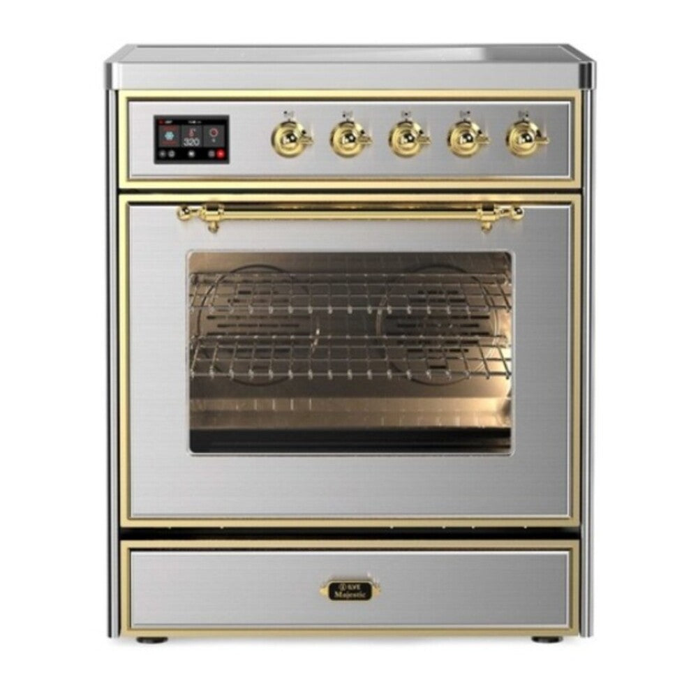 ILVE Majestic II 30" Stainless Steel Induction Range with 4 Elements Triple Glass Door