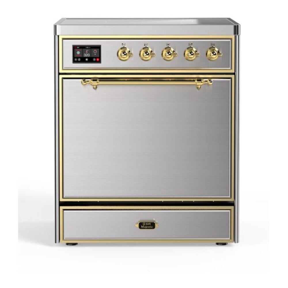 ILVE Majestic II 30" Stainless Steel Induction Range with 4 Elements Solid Door
