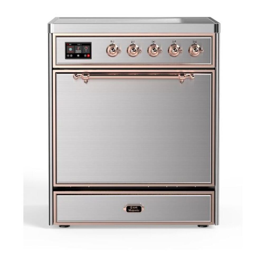ILVE Majestic II 30" Stainless Steel Induction Range with 4 Elements Solid Door
