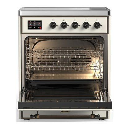 ILVE Majestic III 30 inch Triple Glass Door Induction Range Burnished Antique White