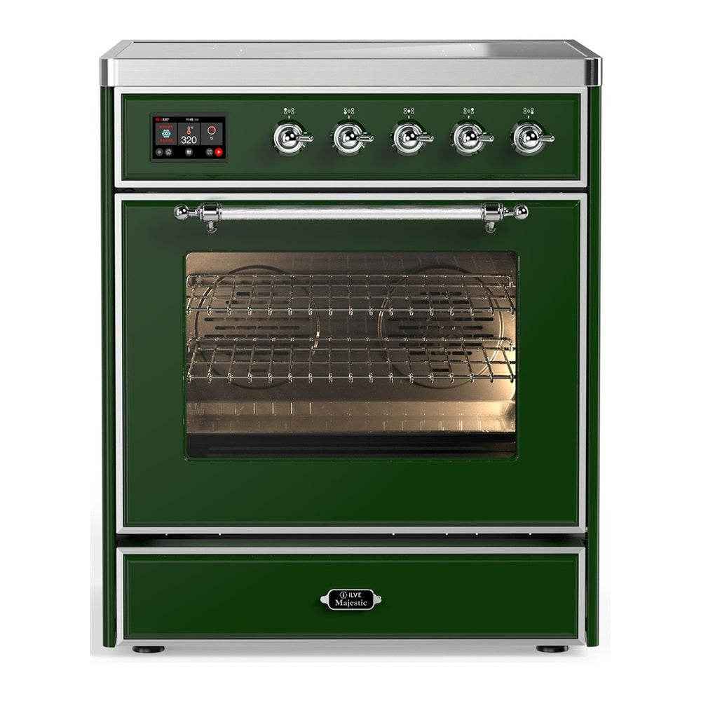ILVE Majestic III 30" Emerald Green Induction Range with 4 Elements Triple Glass Door