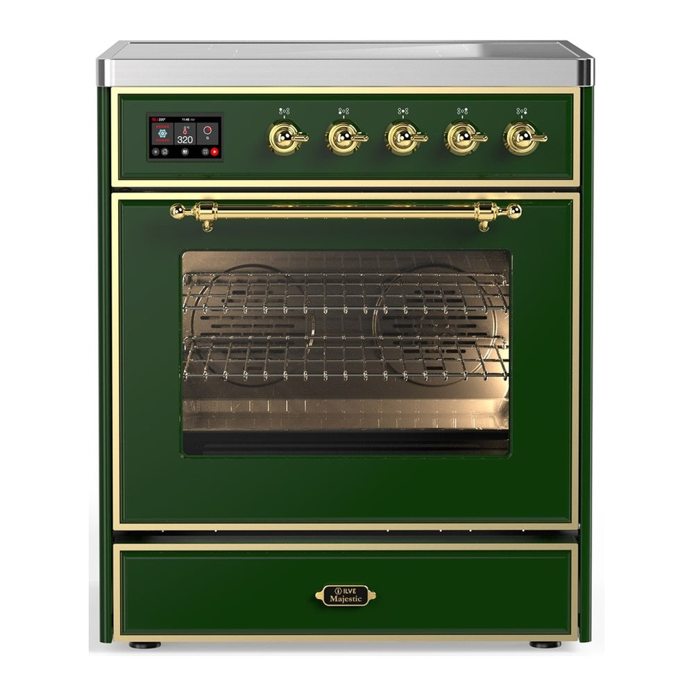 ILVE Majestic III 30" Emerald Green Induction Range with 4 Elements Triple Glass Door