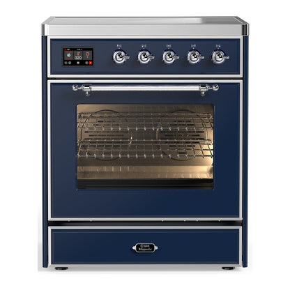 ILVE Majestic III 30" Midnight Blue Induction Range with 4 Elements Triple Glass Door