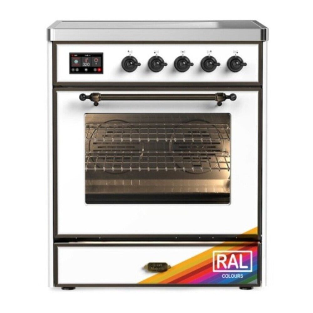 ILVE Majestic III 30" RAL Induction Range with 4 Elements Triple Glass Door