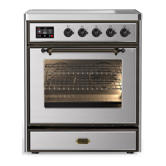 ILVE Majestic III 30" Stainless Steel Induction Range with 4 Elements Triple Glass Door