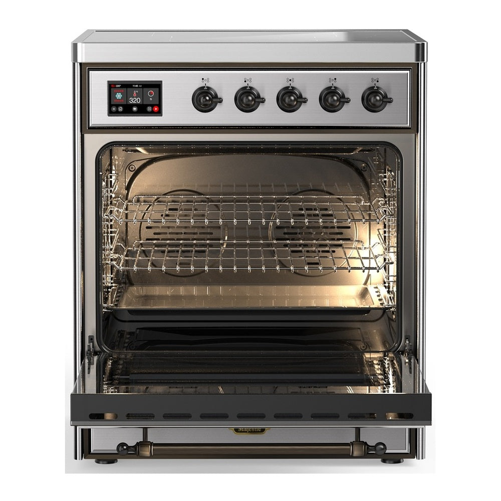 ILVE Majestic III 30" Stainless Steel Induction Range with 4 Elements Triple Glass Door
