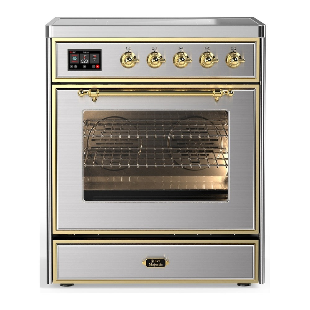 ILVE Majestic III 30" Stainless Steel Induction Range with 4 Elements Triple Glass Door