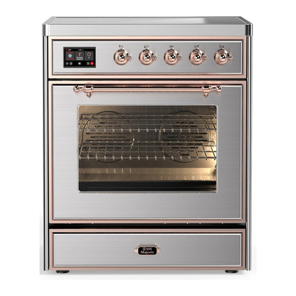 ILVE Majestic III 30" Stainless Steel Induction Range with 4 Elements Triple Glass Door