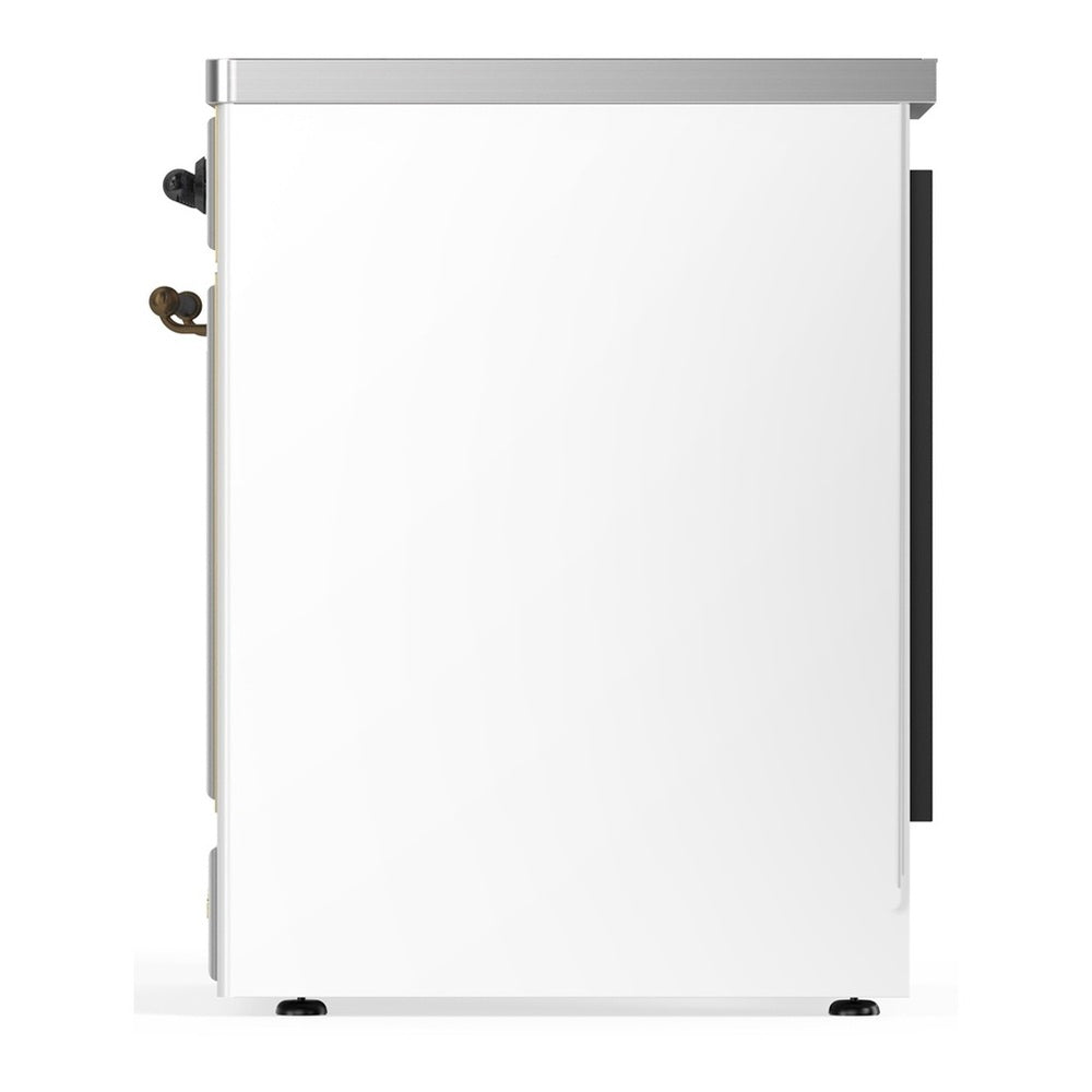 ILVE Majestic III 30" White Induction Range with 4 Elements Triple Glass Door