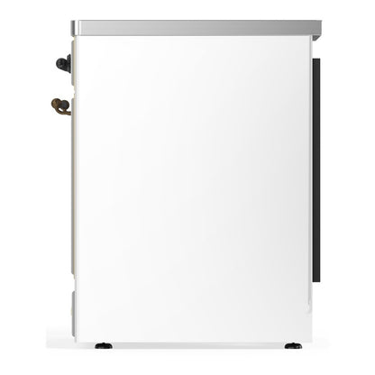 ILVE Majestic III 30" White Induction Range with 4 Elements Triple Glass Door