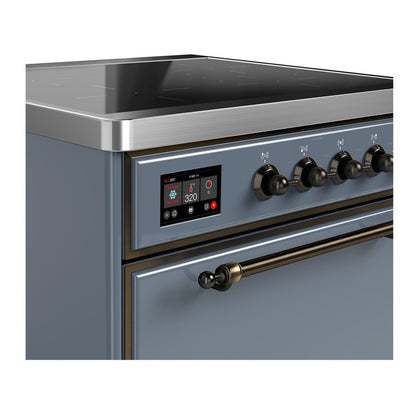 ILVE Majestic III 30" Blue Grey Induction Range with 4 Elements Solid Door