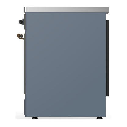 ILVE Majestic III 30" Blue Grey Induction Range with 4 Elements Solid Door