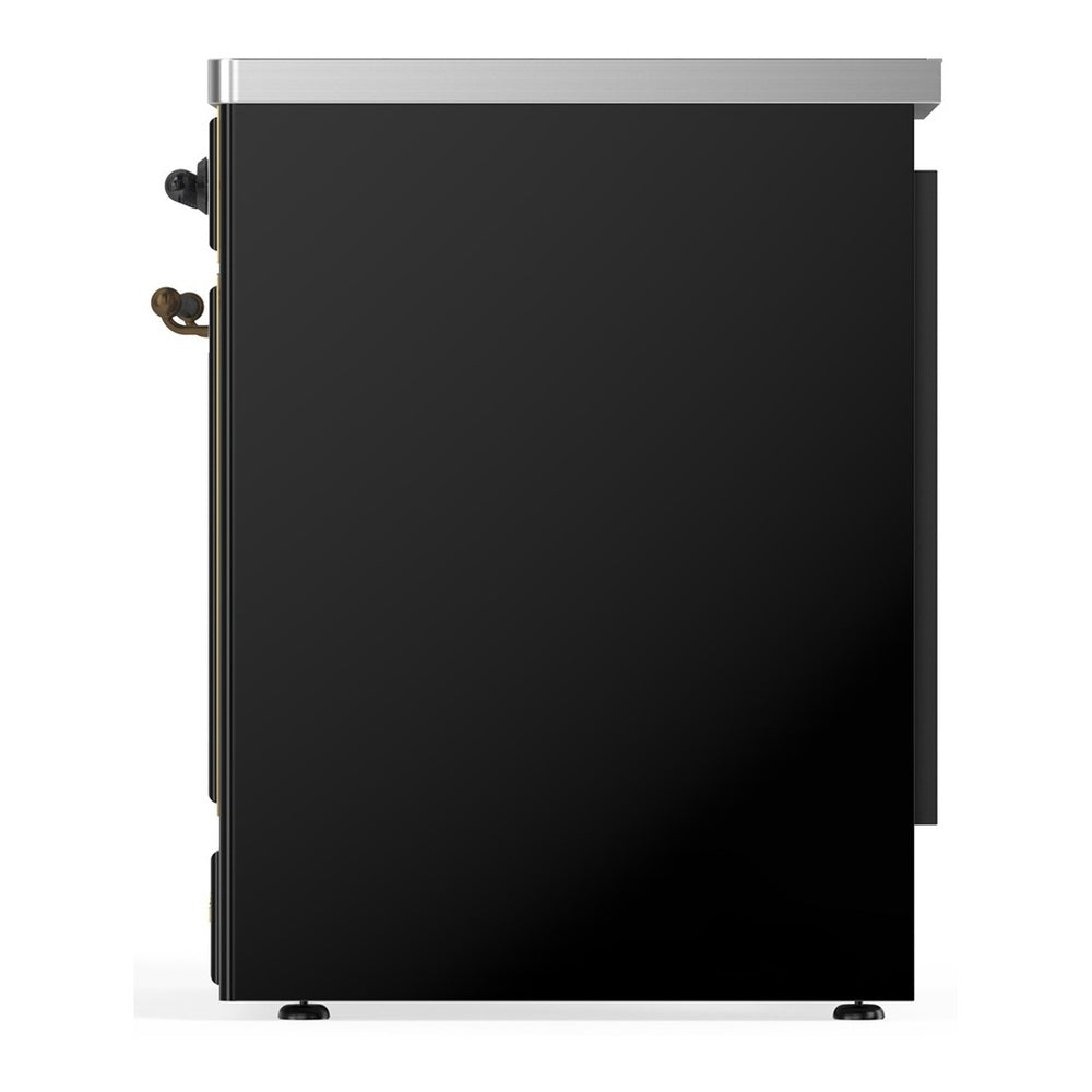 ILVE Majestic III 30" Glossy Black Induction Range with 4 Elements Solid Door
