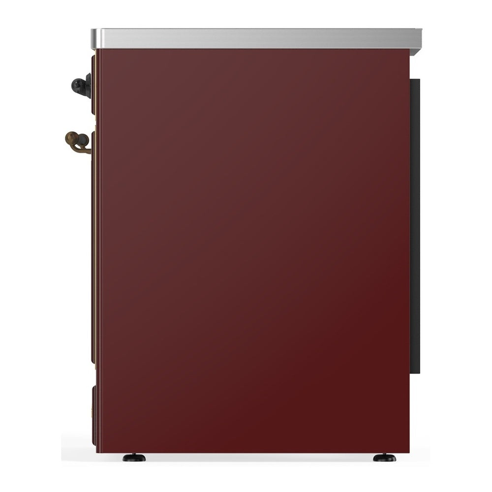 ILVE Majestic III 30" Burgundy Induction Range with 4 Elements Solid Door