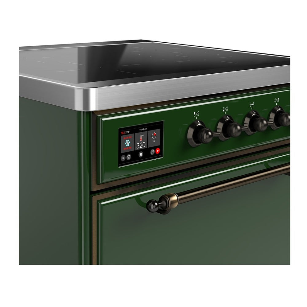 ILVE Majestic III 30" Emerald Green Induction Range with 4 Elements Solid Door